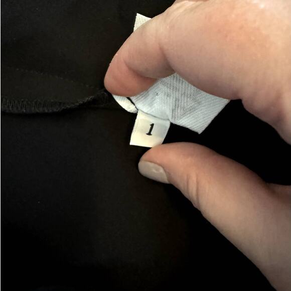 PLANET Lauren G Small Black Mixed Media Asymmetric Off-Shoulder Short Sleeve Top - Picture 8 of 8